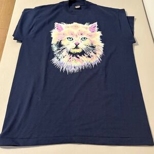 Vintage Calico Cat Lake Worth‎ Florida Graphic T Shirt Novelty Tee